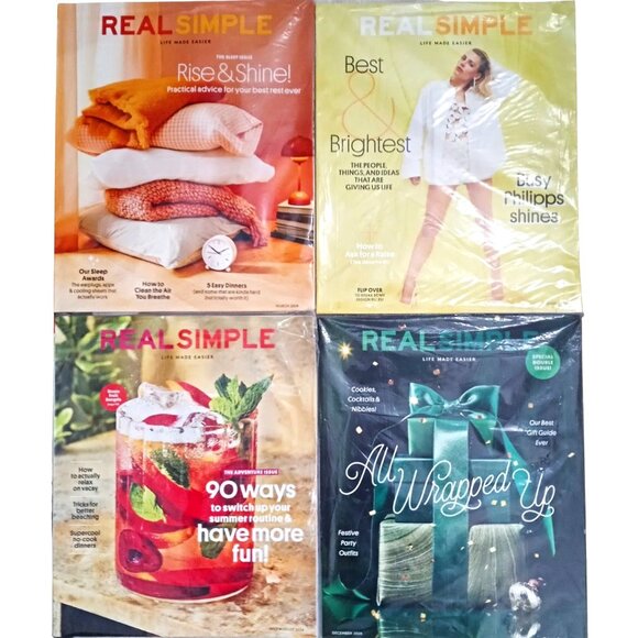 Real Simple Magazine - Lot Of 4 Issues - March June July Dec 2024 - New SEALED - Picture 1 of 5
